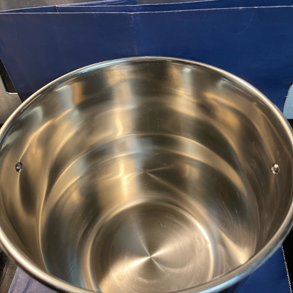 Vintage Stainless Steel Ice Bucket with gold ball handles - Picture 2 of 4